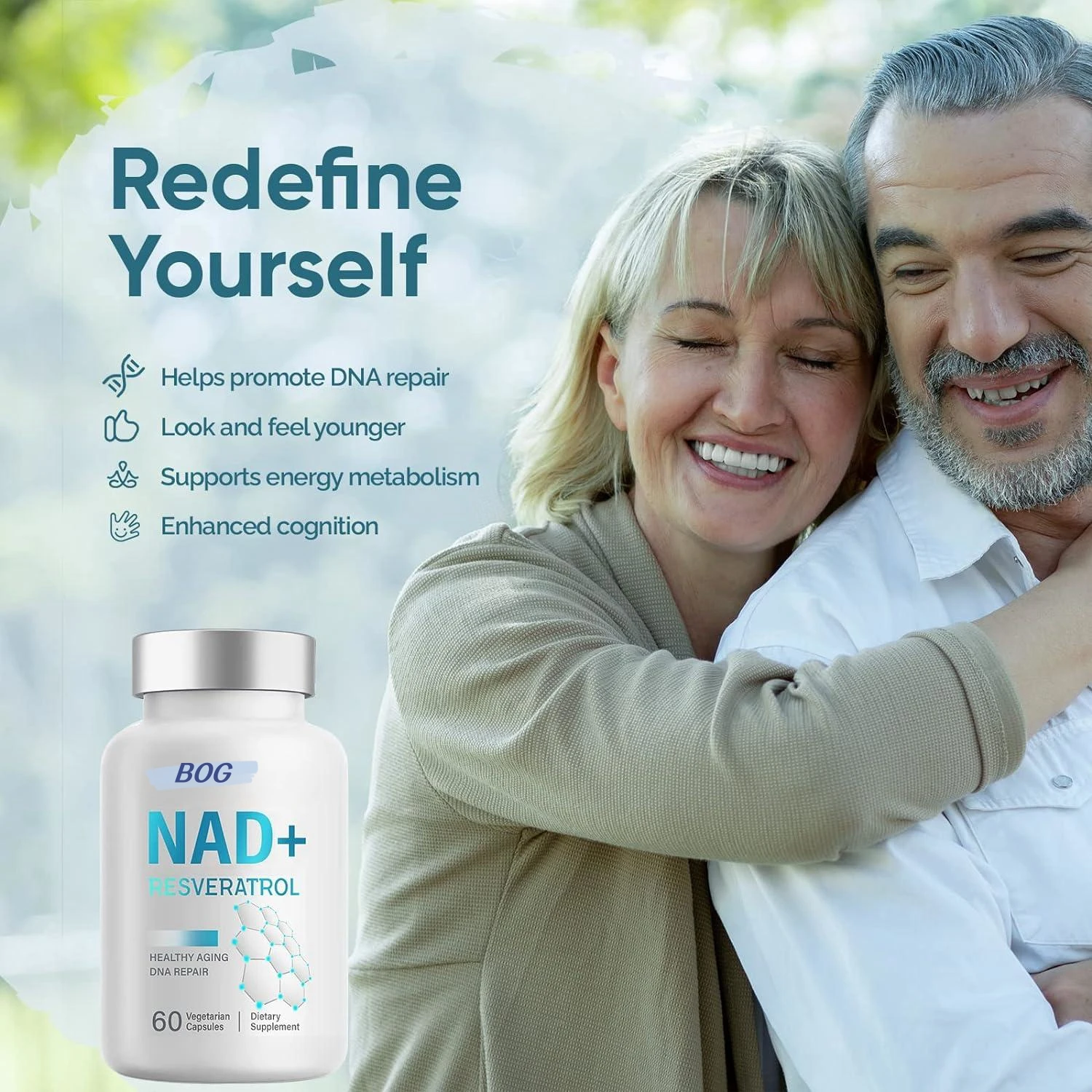 NAD+ Supplement 14,300mg With Nicotinamide Riboside NR, Trans Resveratrol, Quercetin - Support Cellular Energy, Longevity