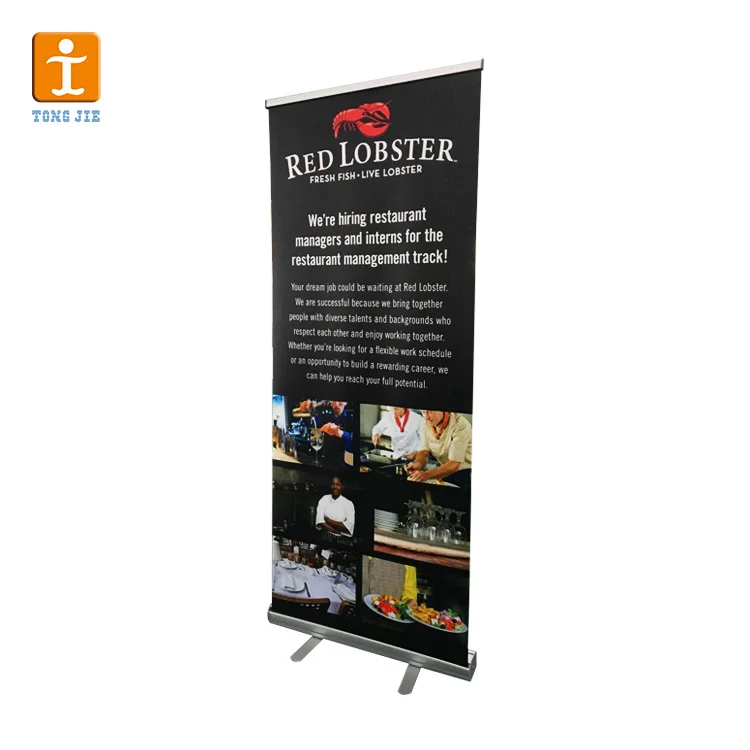 Portable Roll Up Banner Easy To Install Aluminum Alloy Retractable Promotional Advertising