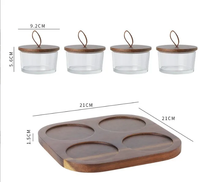 Fruit tray home snack placement living room compartment dried fruit tray tea room glass bowl snack tray