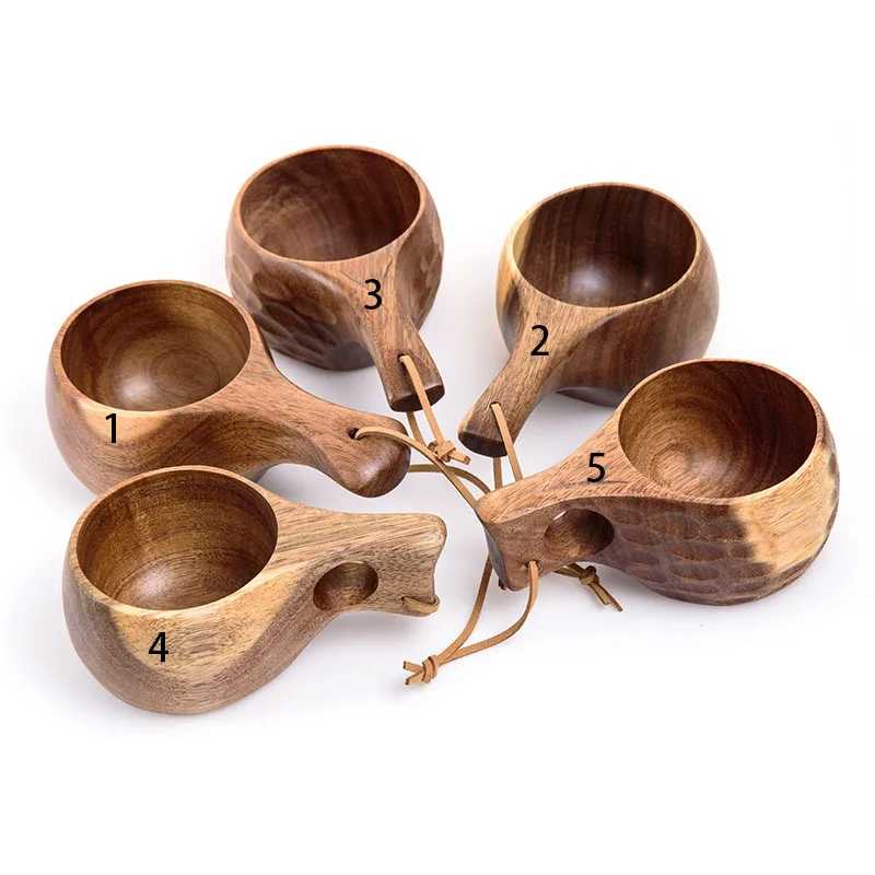 Новый стиль натуральная Акация kuksa чай пиво кофейная чашка Финляндская деревянная переносная для путешествий с ручкой логотип на заказ