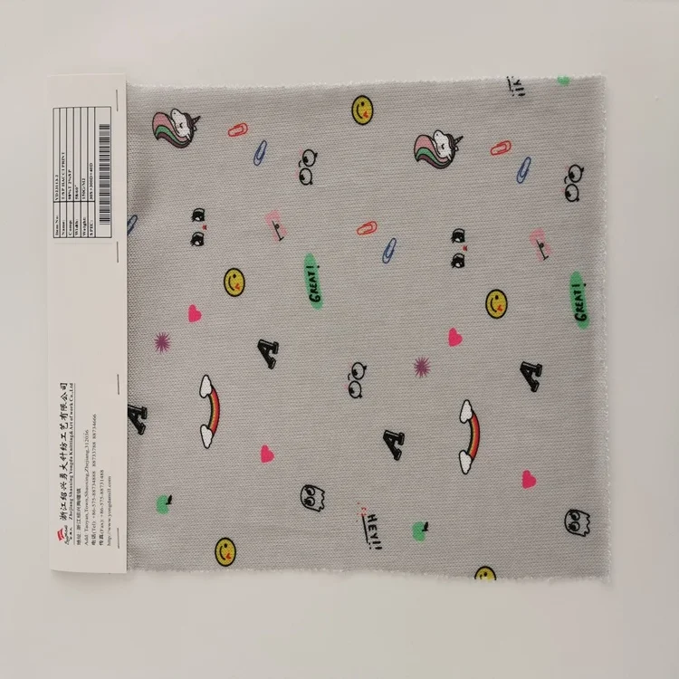 unicorn rainbow high quality breathable polyester hacci jersey fabric cute cartoon digital print fabric