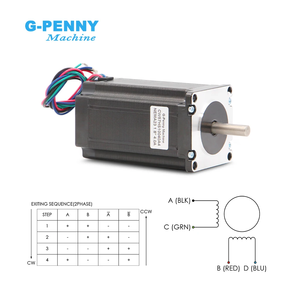 G-Penny NEMA23 57*100 Stepper Motor 300N.Cm 4A L=100mm 3Nm 4 Lead for CNC Engraving Machine 3D Printer