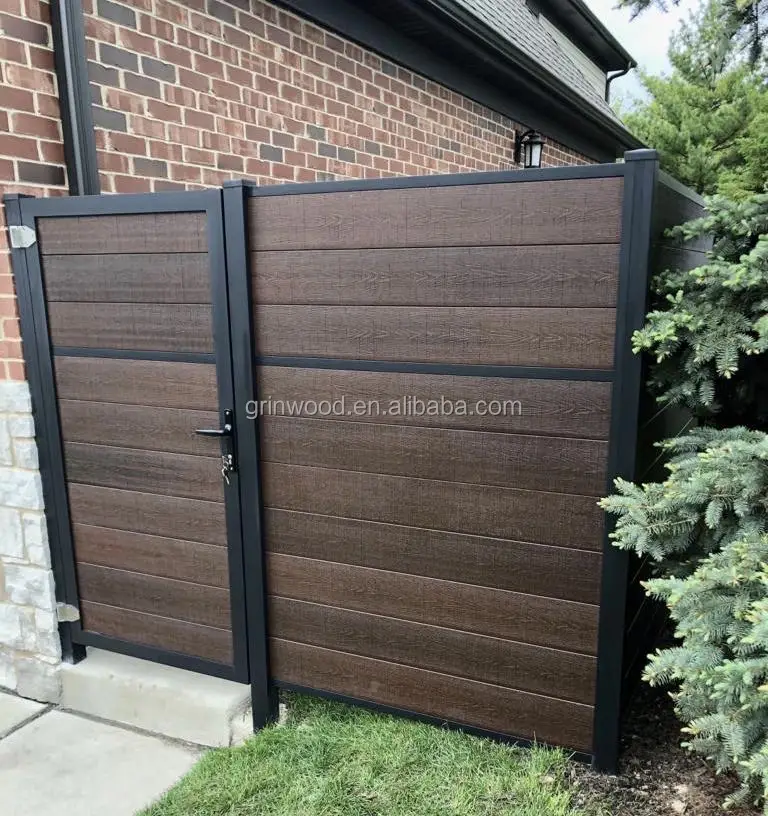 Grinwood wind-resistant Outdoor Privacy wpc fence panels Wholesale Waterproof Wood Plastic Composite wpc garden fencing