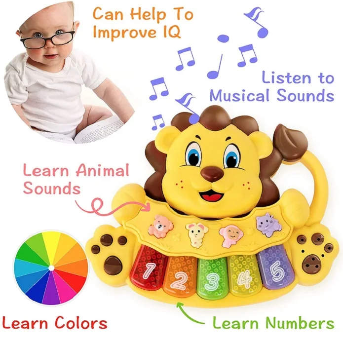 Early Educational Baby Musical Light Up Toys Baby Lion Educational Piano Keyboard Toys