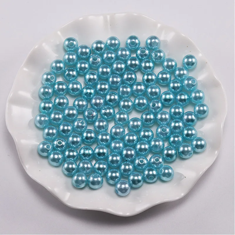 10mm ABS With Hole Venetian Pearl  Multi Color Plastic Round Loose Beads For DIY Garment Jewelry Accessories