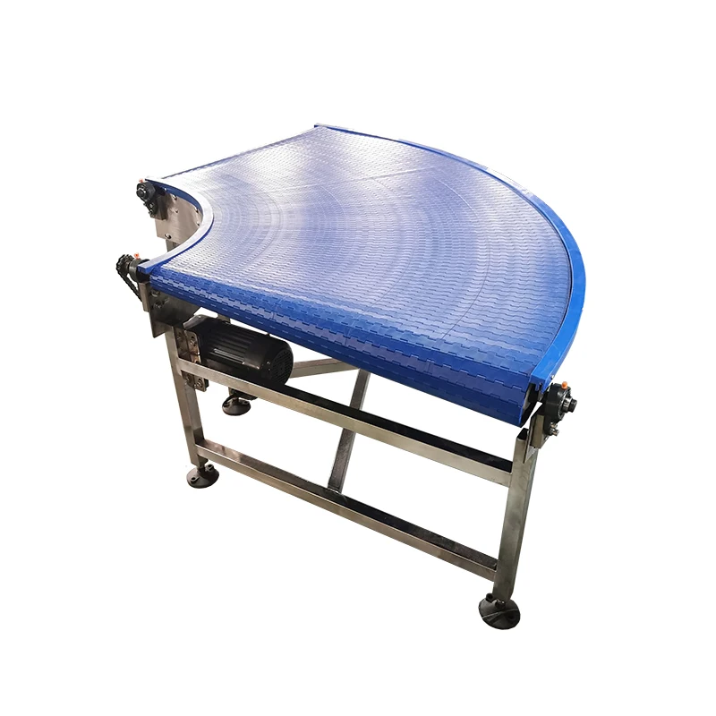 LHJ Chinese Manufacturer Factory Directly 90 Degree Turning Modular Belt Conveyor Curved Modular Belt Food Conveyor  Machine