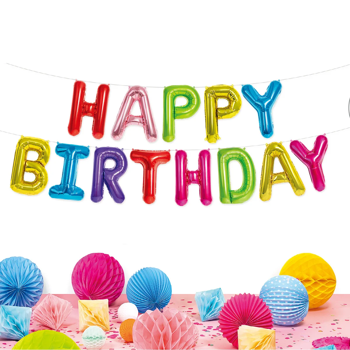 For kids adult letter balloons party decorations aluminum foil balloons colorful happy birthday 16 inch balloon set