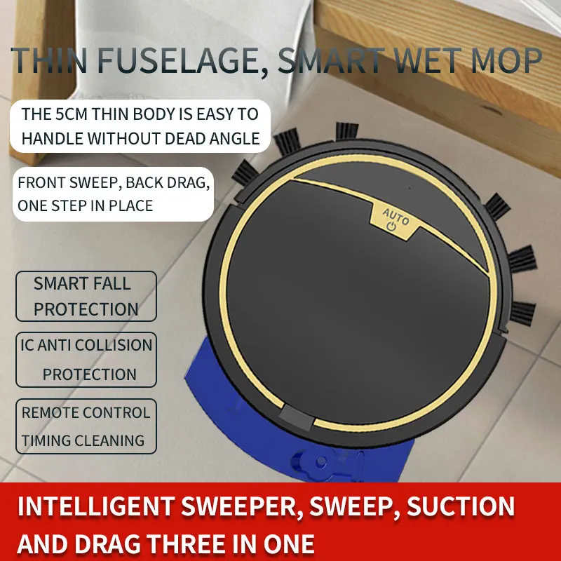 Vacuum Cleaners RS300 Automatic Wet and Dry Robot Aspirapolvere Sweep and Mop With Water Tank Smart Robot Vacuum Cleaner