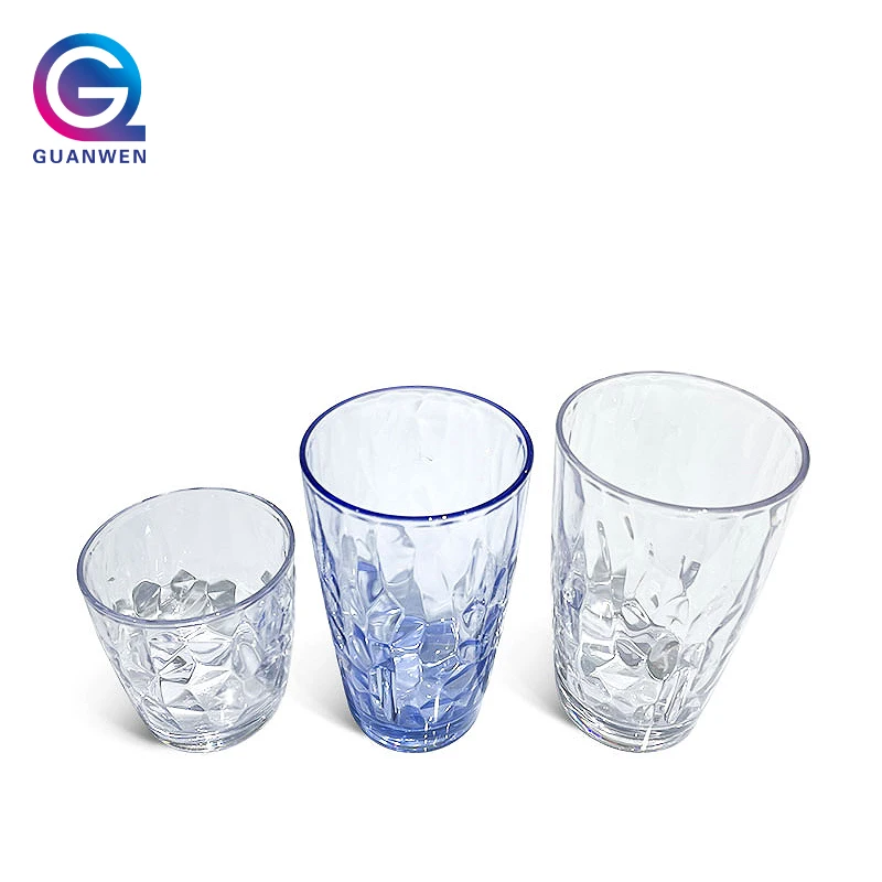 Plastic Polycarbonate PC Custom LOGO Frosted Clear Unbreakable Beer Juice Drinks Tumbler Water Glass Tea Cup for Restaurant