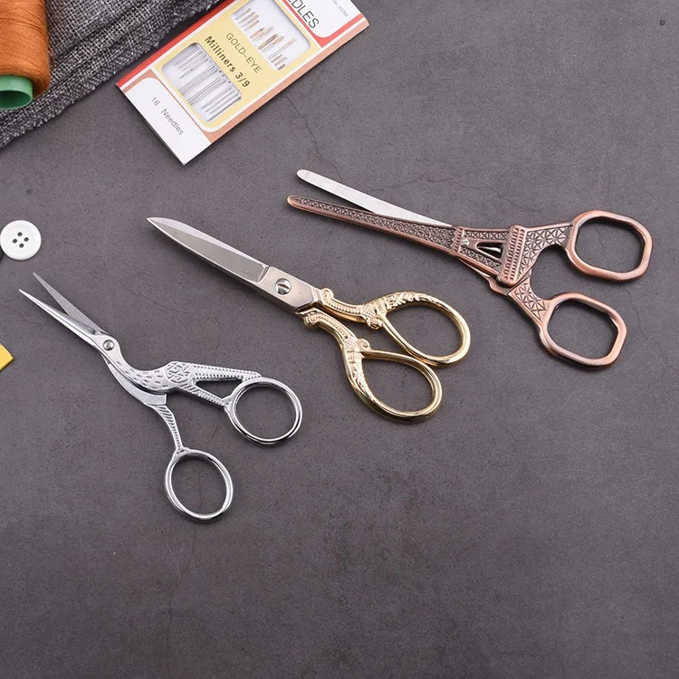 Crane design cross stich sewing scissors for needlework