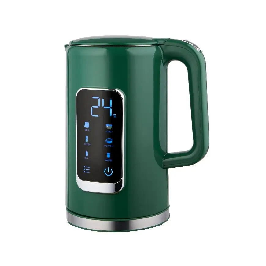 Unique 1.7L Double Layer Electric Water Kettle With Touch Sensitive Control and Display keep warm water bottle with wifi