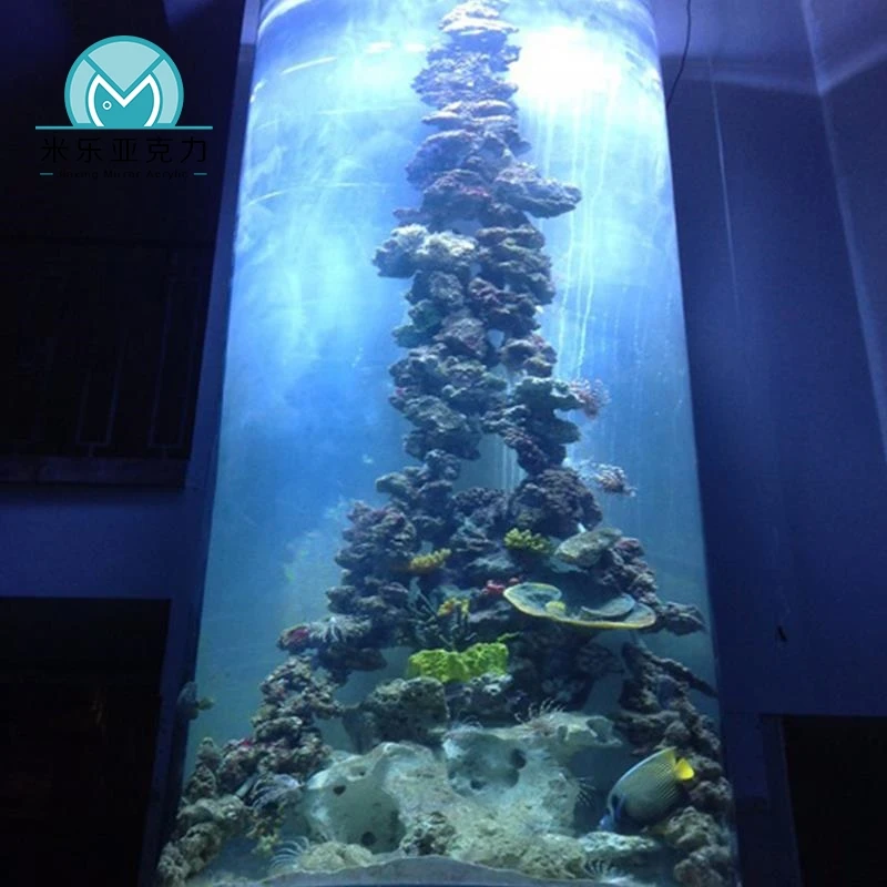 Custom design new premium popular circular tube acrylic fish tank artificial jellyfish