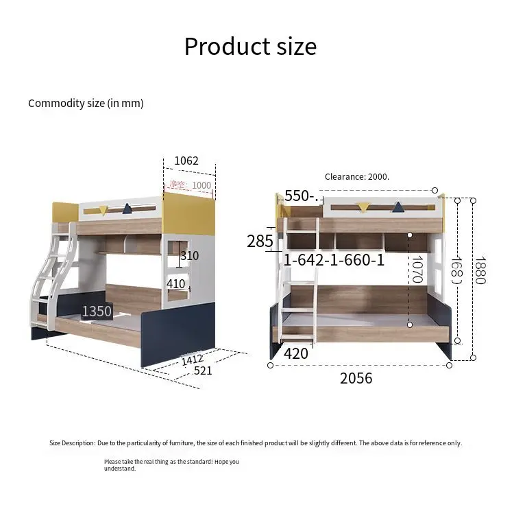 121322 Modern wooden multidunction kid bunk beds with stairs wood and desk