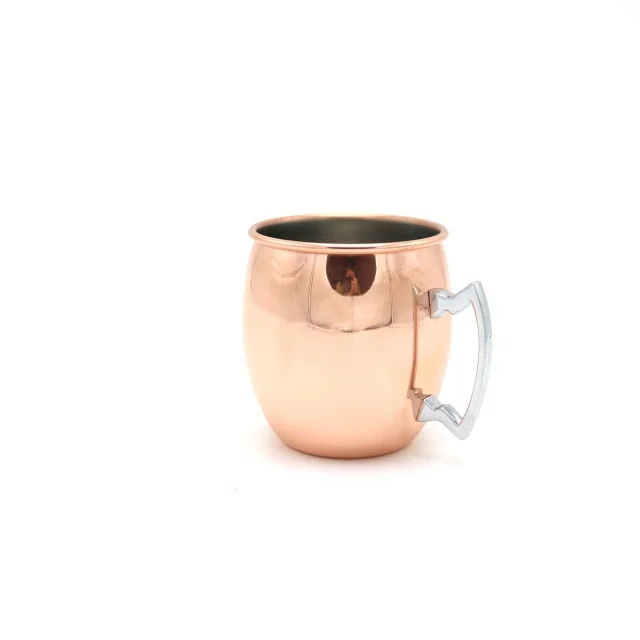 16oz Solid Handcraft Moscow Mule Drum Copper Plated Drinks Coffee Beer Cocktail Vodka Mint Julep Ginger Tea Mug Cup
