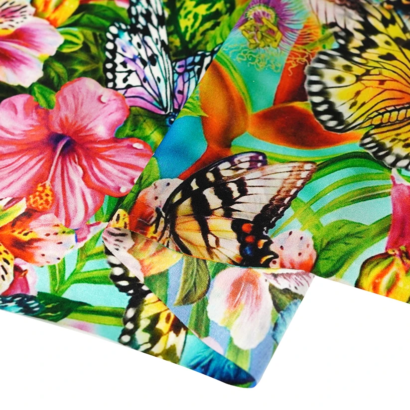 Fashion style cotton poplin 60s botanical garden leaf floral printed fabrics for girl dress