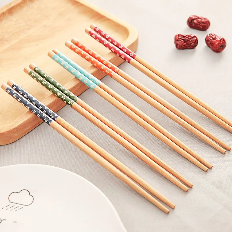 Custom Reusable Printed Bamboo Wooden Chopsticks