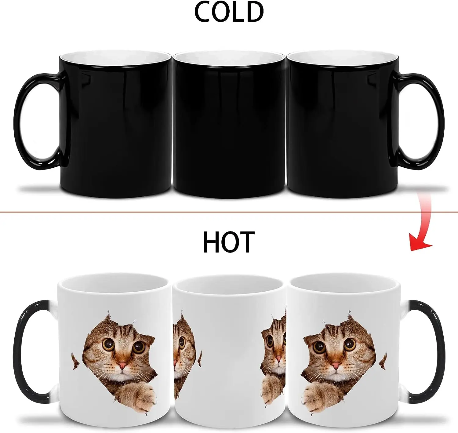 Wholesale custom logo bulk sublimation magic ceramic mugs cup heat color changing mugs as Christmas gifts