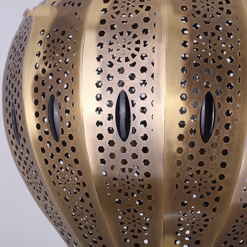 Muslim Restaurant chandelier retro copper art lighting decoration Arabic style button type copper chandelier cross border wholes