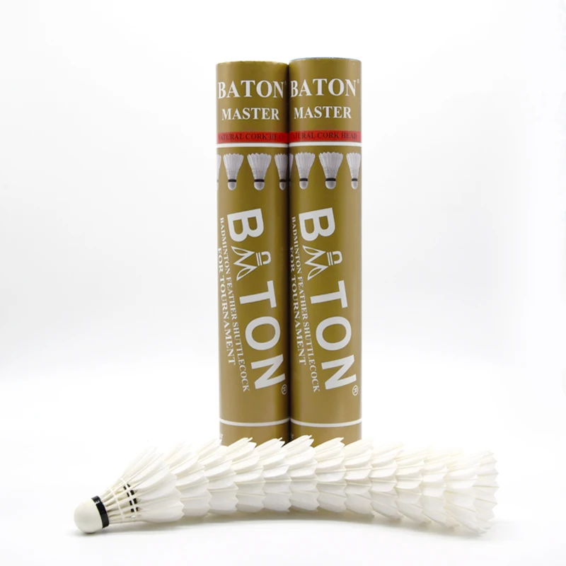 Baton Master Badminton Shuttlecock Suitable For Tournament Top Grade Goose Feather For Professional Player Training