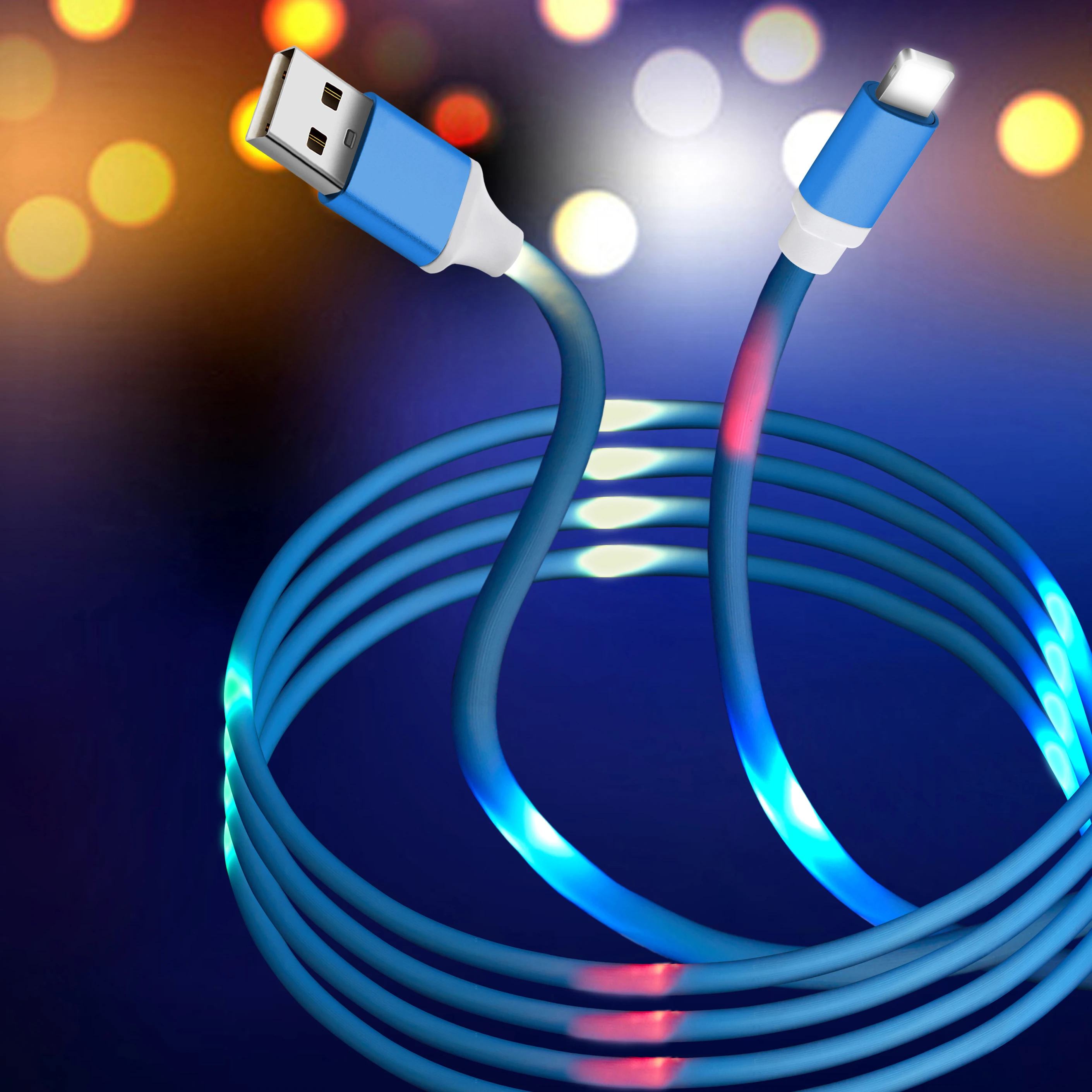 Свет 2.4A USB зарядное устройство зарядки синхронизации данных провода кабель для Iphone Micro Тип c