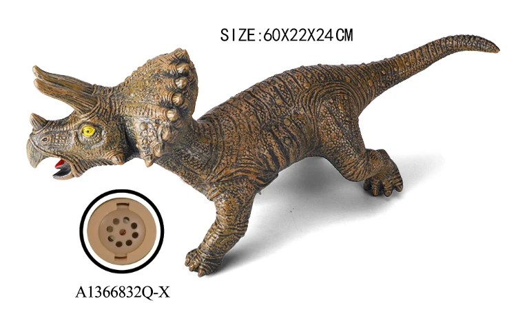 26 Inch theme jumbo dinosaur park gift realistic vinyl animal stuffed plastic kid dinosaur toy with cotton and IC