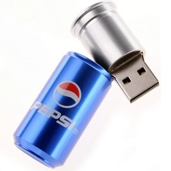Крутые рекламные подарочные металлические флеш-накопители cola can USB с логотипом на заказ usb-накопители флешки 64 Гб гаджеты