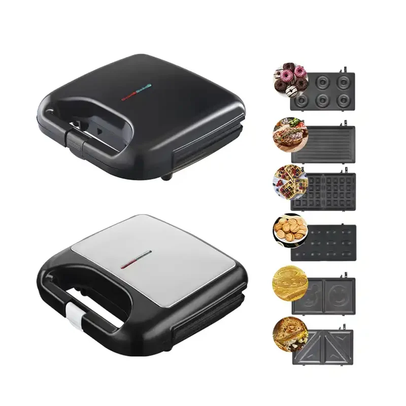 4 Slices sandwich bread waffle maker non-stick pan toster grill sandwich maker 7 3 in 1 sandwich cake maker