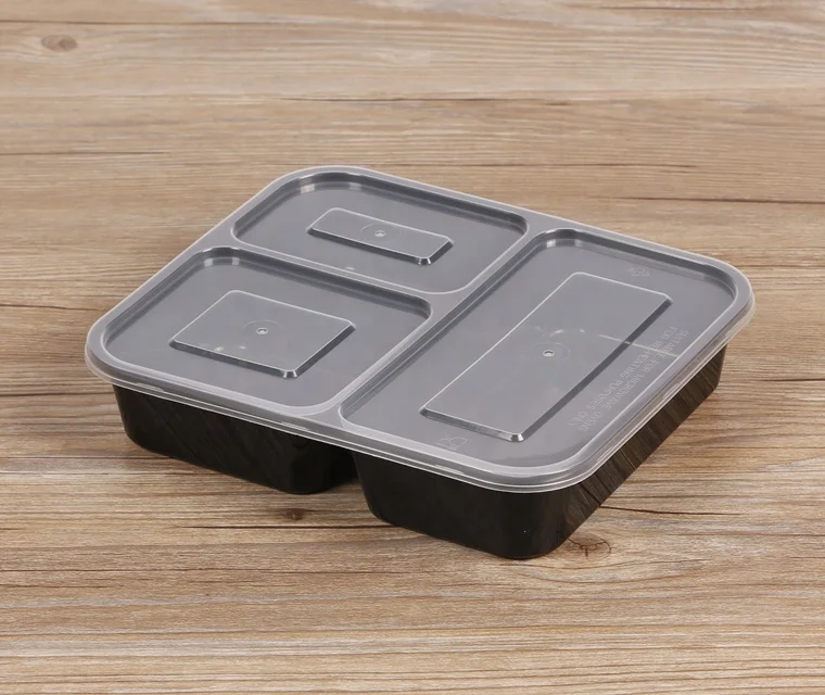 High Quality Free Samples Plastic Bento Lunch Box ,3 Compartment Food Storage Container, Meal Prep Food Container