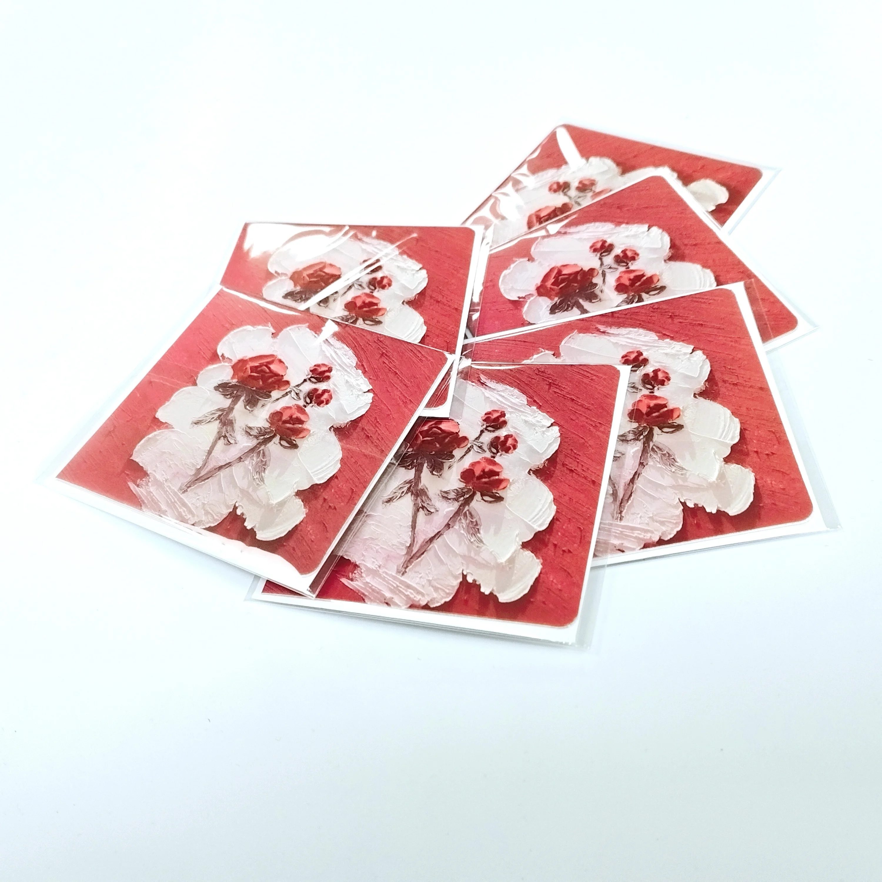 6pcs pack custom 3d looking embossed gift envelope art paper gift card
