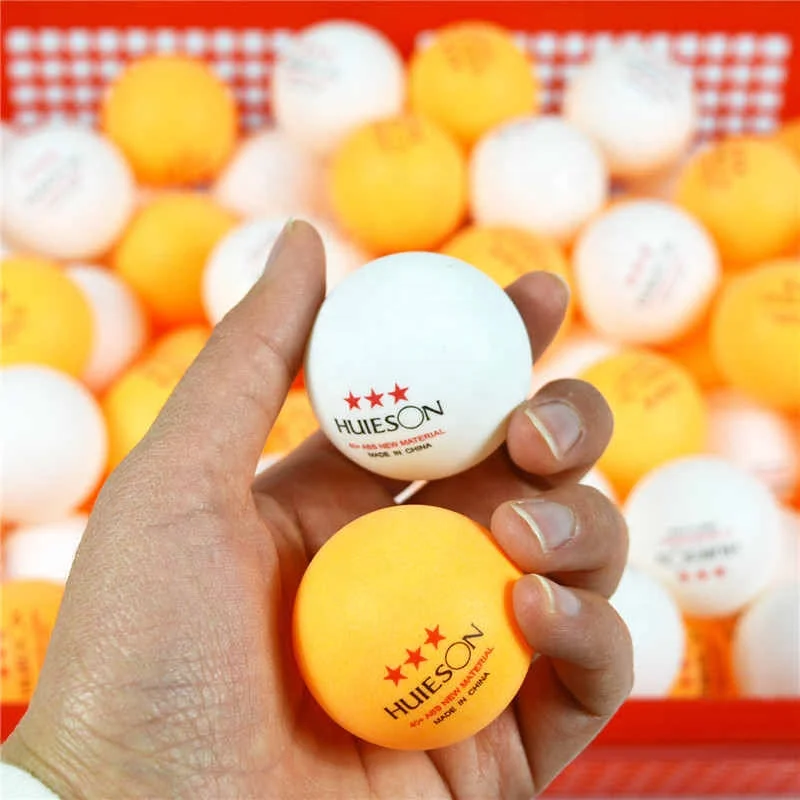 Huieson 30 50 100 Pcs English New Material Table Tennis Balls 3 Star 40mm+ 2.8g White Orange Ping ABS
