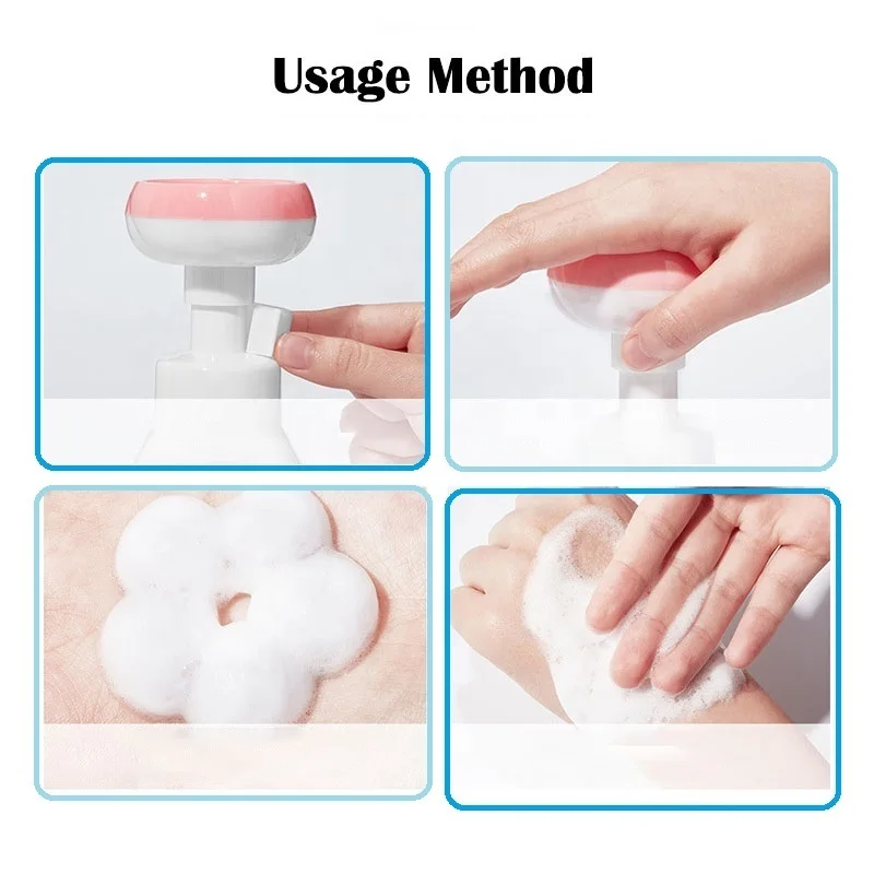 Handwash Foam Pump Bottle Flower Shape Soap Dispenser Pump Bottle Flower Stamp Hand Soap