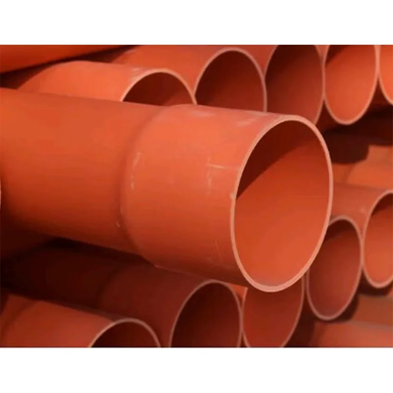 Customized Size Length Orange Smooth Engineering Cable Protective CPVC Power Pipe Plumbing Fittings Moulded Processed CPVC