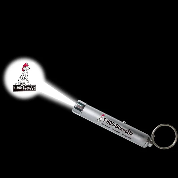 Custom Logo Projector Pen Image Projection LED Flashlight Laser Pointer Key Chain Promotional Gifts