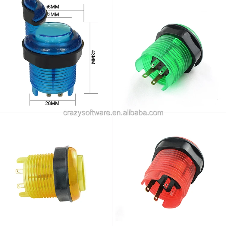 Top Quality Standard Push Buttons Switch For Arcade Games Console