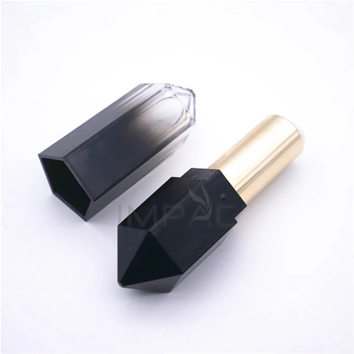 Gradient black luxury lipstick containers and packaging for lip balm