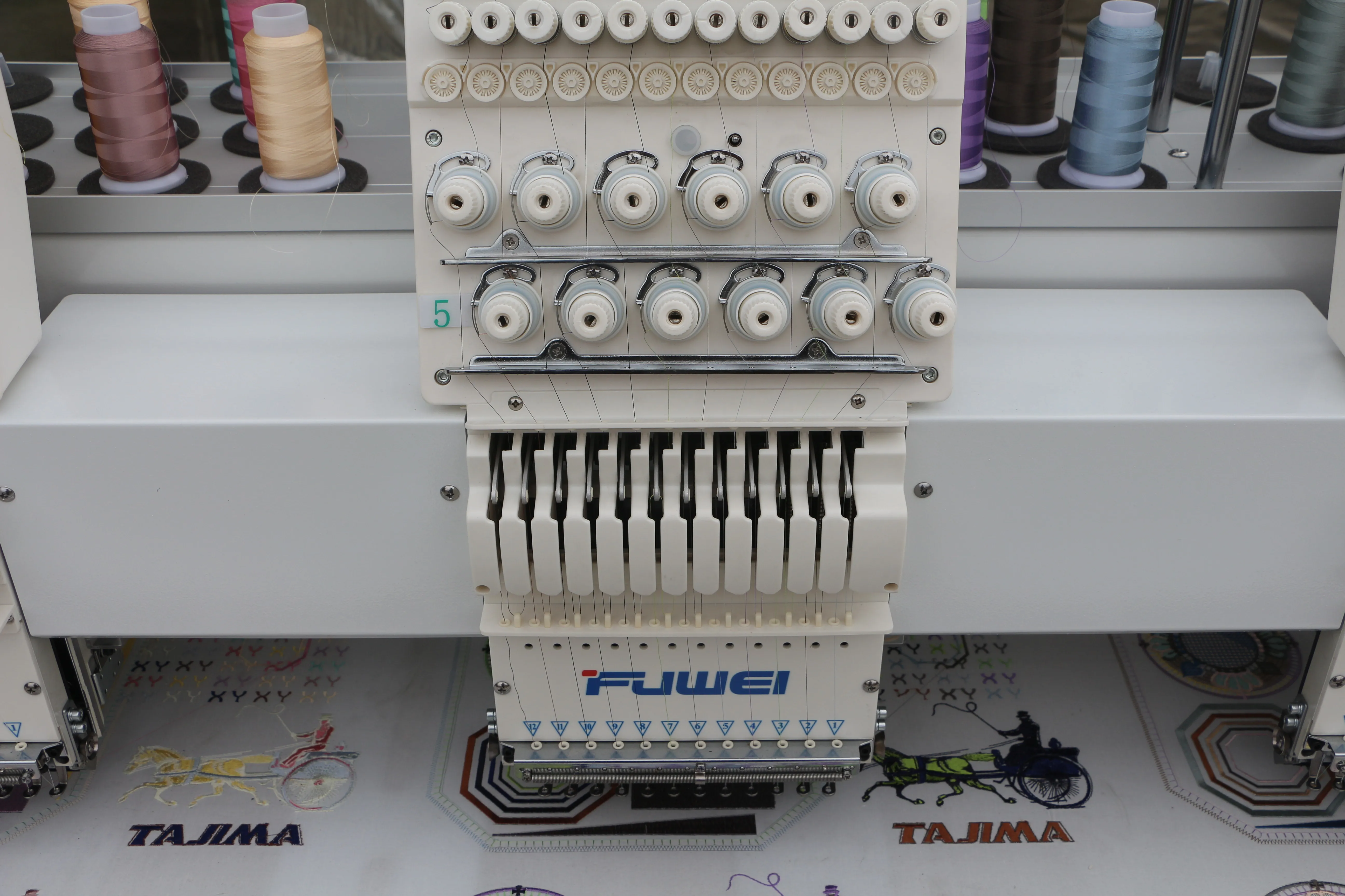 fuwei 2023  new ready 12/15 needles single head automatic color change hat embroidery machine app store for sale