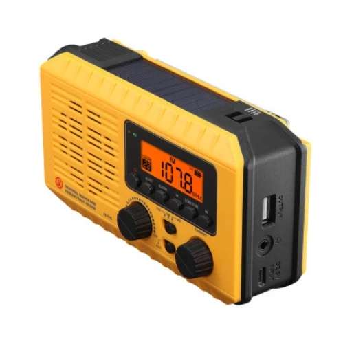 Solar hand radio led flashlight multifunctional emergency flashlight generator with radio