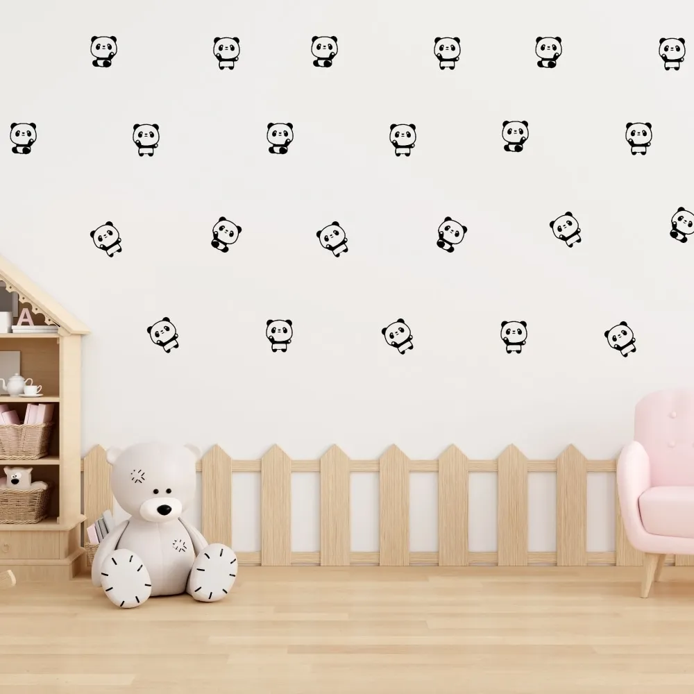 Настенная наклейка Yiyao с милой мультяшной пандой для детской комнаты небольшой размер фоновая украшения стен влагостойкая Самозащита
