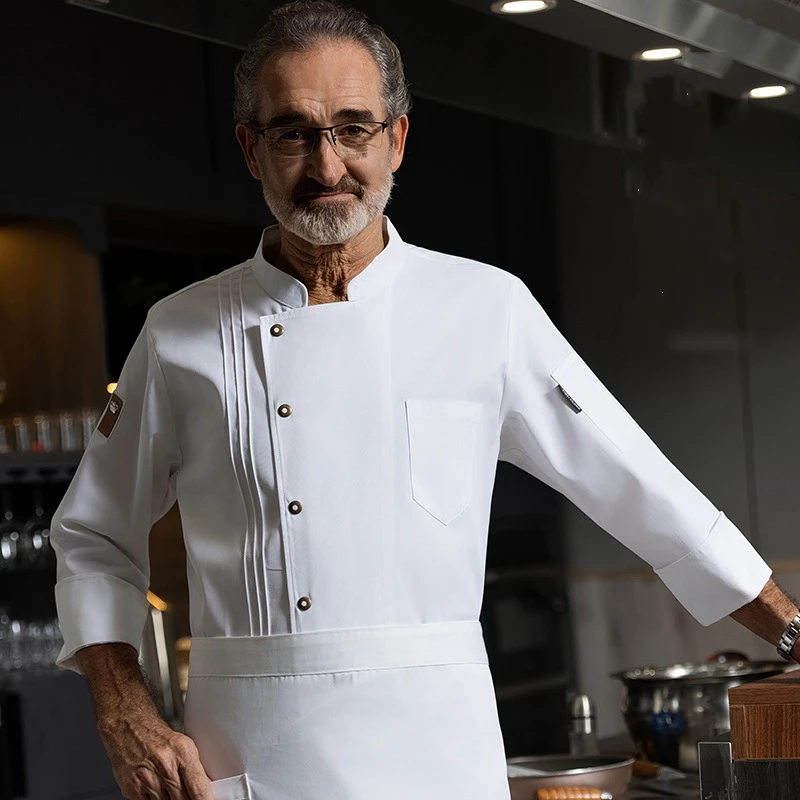 Chef Catering Work Clothes Long-sleeved Spring Autumn Winter Restaurant Uniform Canteen Fast Food Back Kitchen Chef Clothes