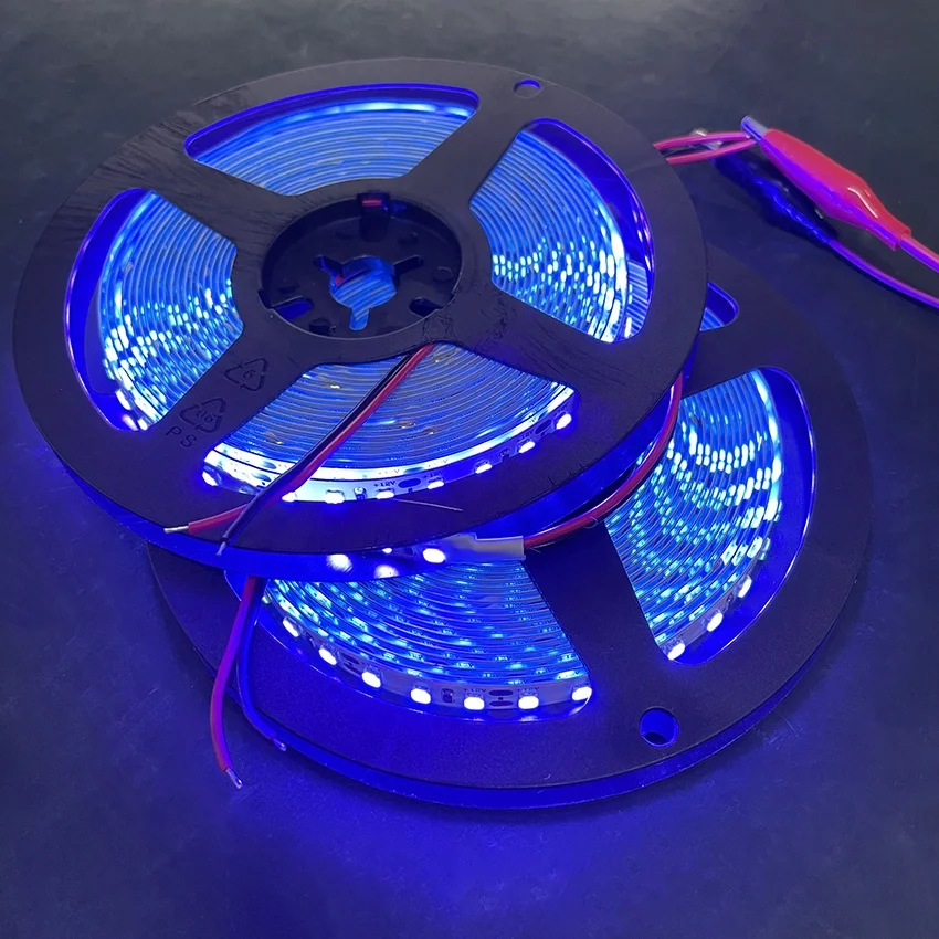 tira luz de led uv uva 12v 24v 10mm 365 460-480 380-410 nm 254nm 365nm blue led strip light