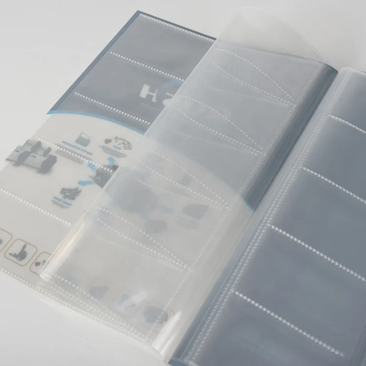 Папка для визитных карточек из полипропилена, 10 слоев, 100 карманов, логотип под заказ