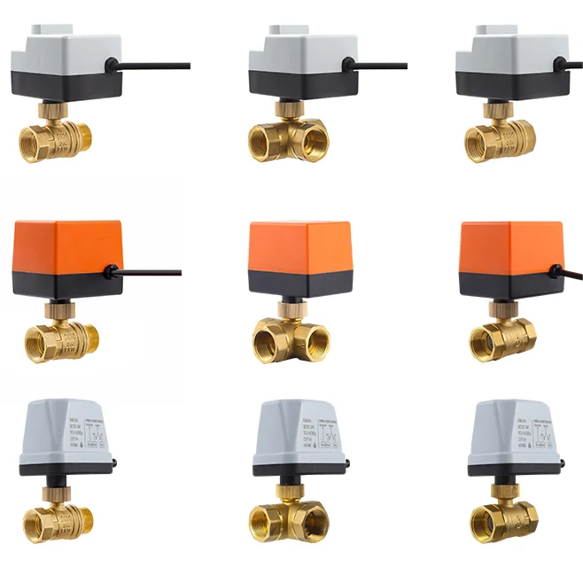 2 Way Motorized Threaded Ball Valve Brass Electric Actuator Ball Valve Control DC 12v dc motor electric actuator ball valve