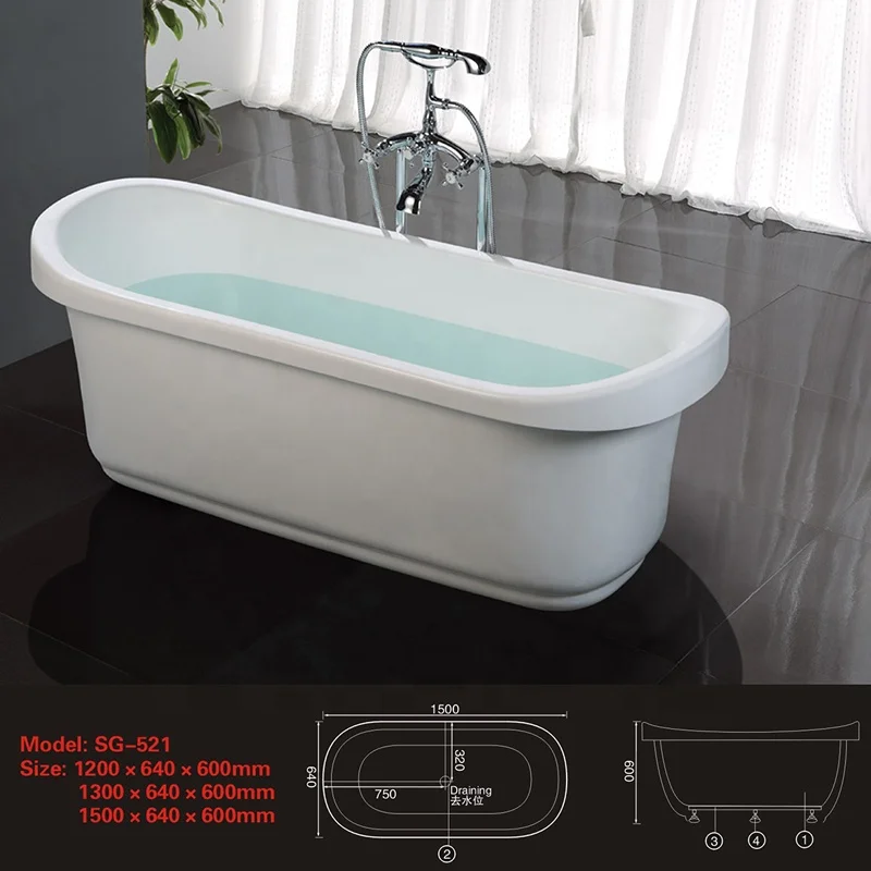 Common Simple Ceramic Bath Tub