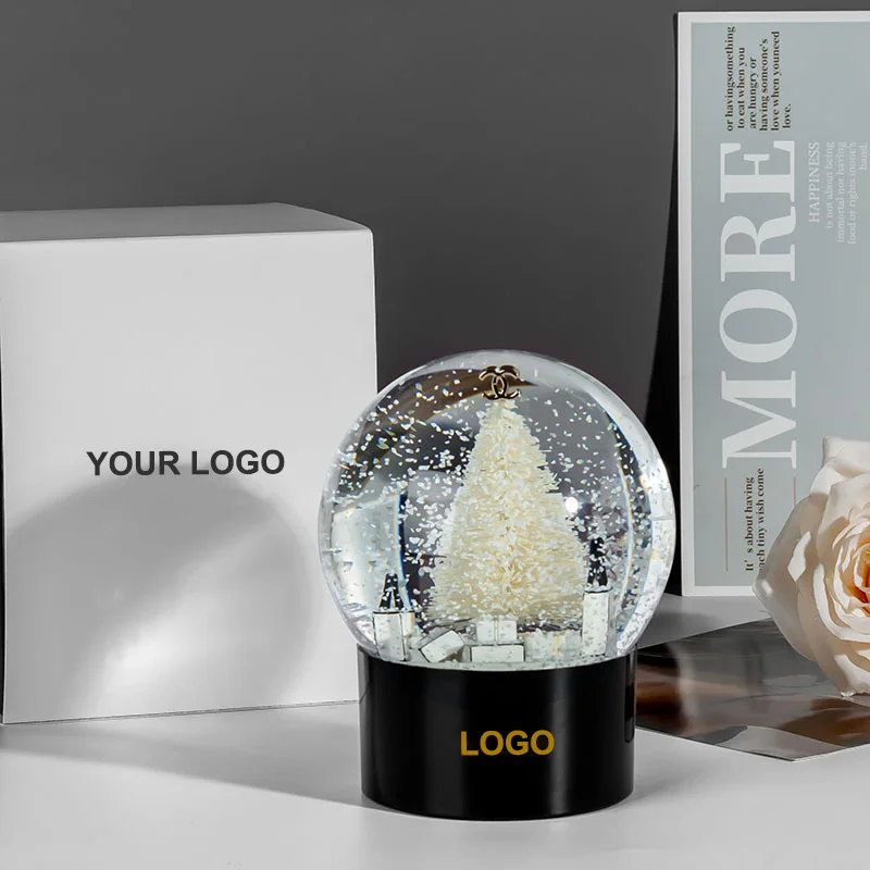 High End 100mm Resin Snow Globe Custom Premium Creative Glass Water Model for Promotion Souvenirs and Gifts