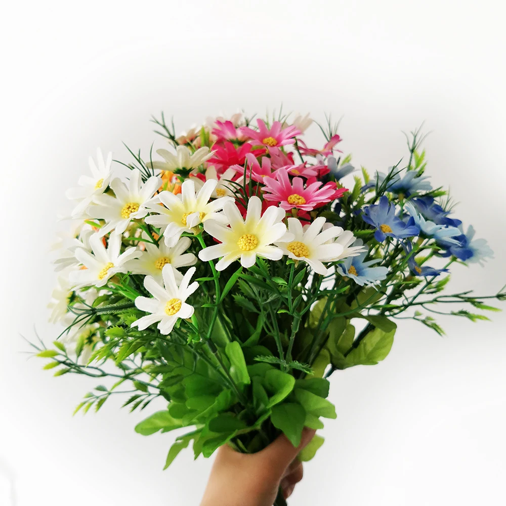 Home Decor Daisy Artificial Wholesale Flower Artificial Gerbera Daisies Colorful Plastic Flower Small Daisy