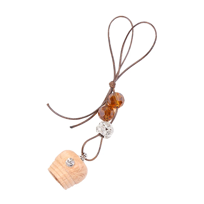 Factory wholesale car perfume bottle vintage beads charms car ornament air freshener empty glass hanging bottle