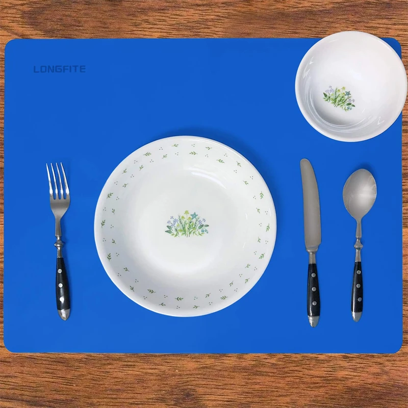 Wholesale Square  Printed  logo Silicone Thin  Table Mat Place Mat For kitchen Tables And Chairs