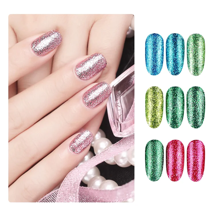 HEMA FREE Glitter UV Gel Nail Polish Set Color Series Led Nail Gel Varnish Semi Permanent Led Nail Lacquer Sequins Gel