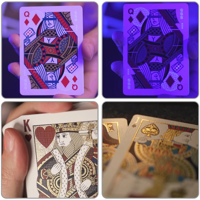 Custom Logo Printing PVC Waterproof Plastic Holographic Poker Playing Cards With Box