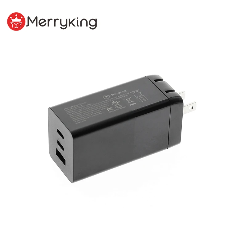  Горячая Распродажа Сетевое зарядное устройство с 3 портами GaN 65 Вт PD адаптер USB-C + QC3.0 для